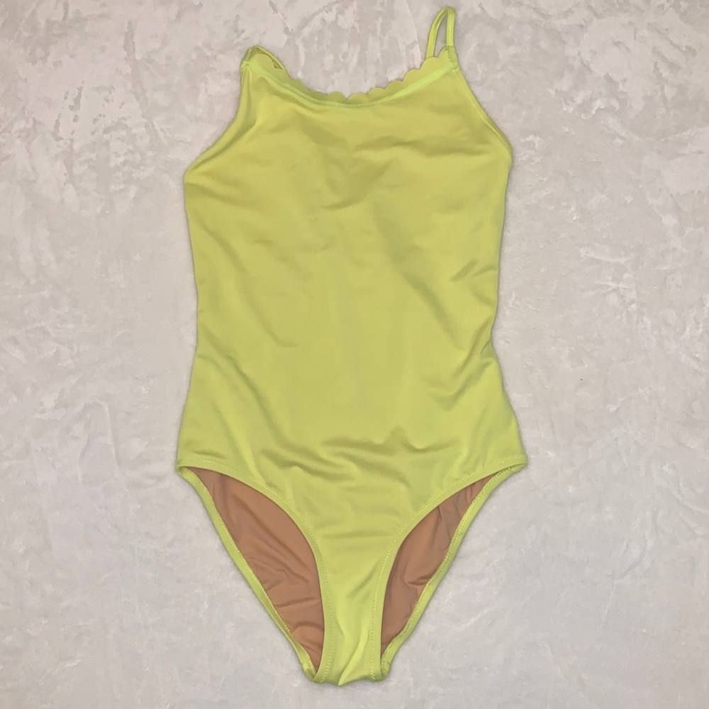 Crewcuts Girls Neon Yellow One-Piece Swimsuit